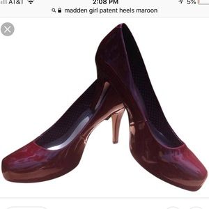 Madden Girl Getta maroon patent heels, never worn.